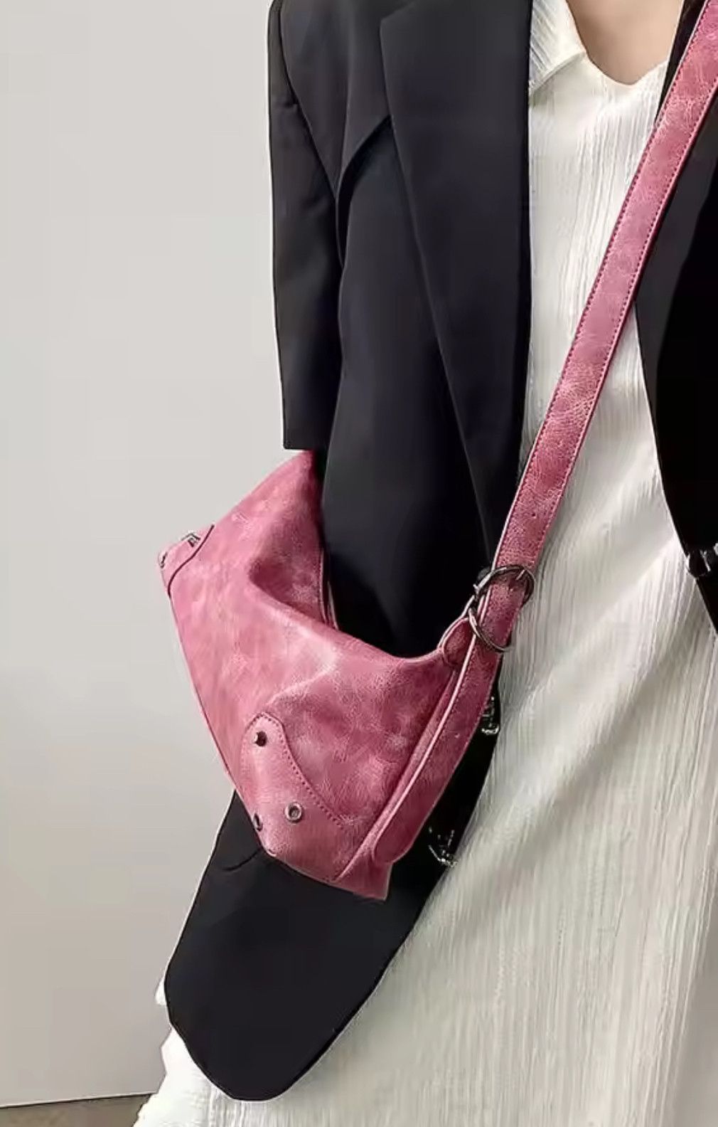 Vintage Retro Style PU Leather Small Shoulder Bag y2k unisex Size ONE SIZE - 5 Thumbnail
