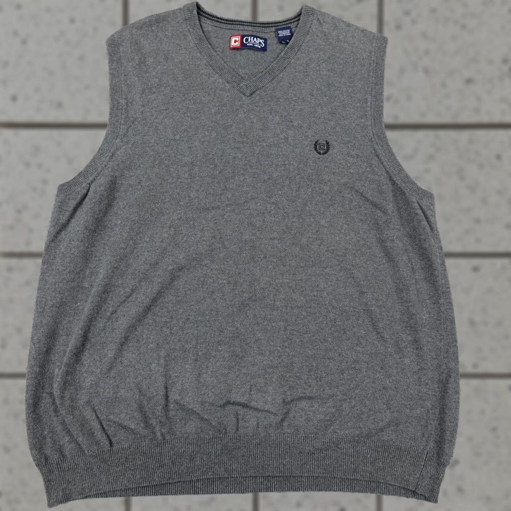 Polo Ralph Lauren Ralph Lauren Chaps Vest Mens L Gray Sleeveless Knit V-Neck Golf Casual Workwear | Polo Ralph Lauren Size US L / EU 52-54 / 3 - 1 Thumbnail