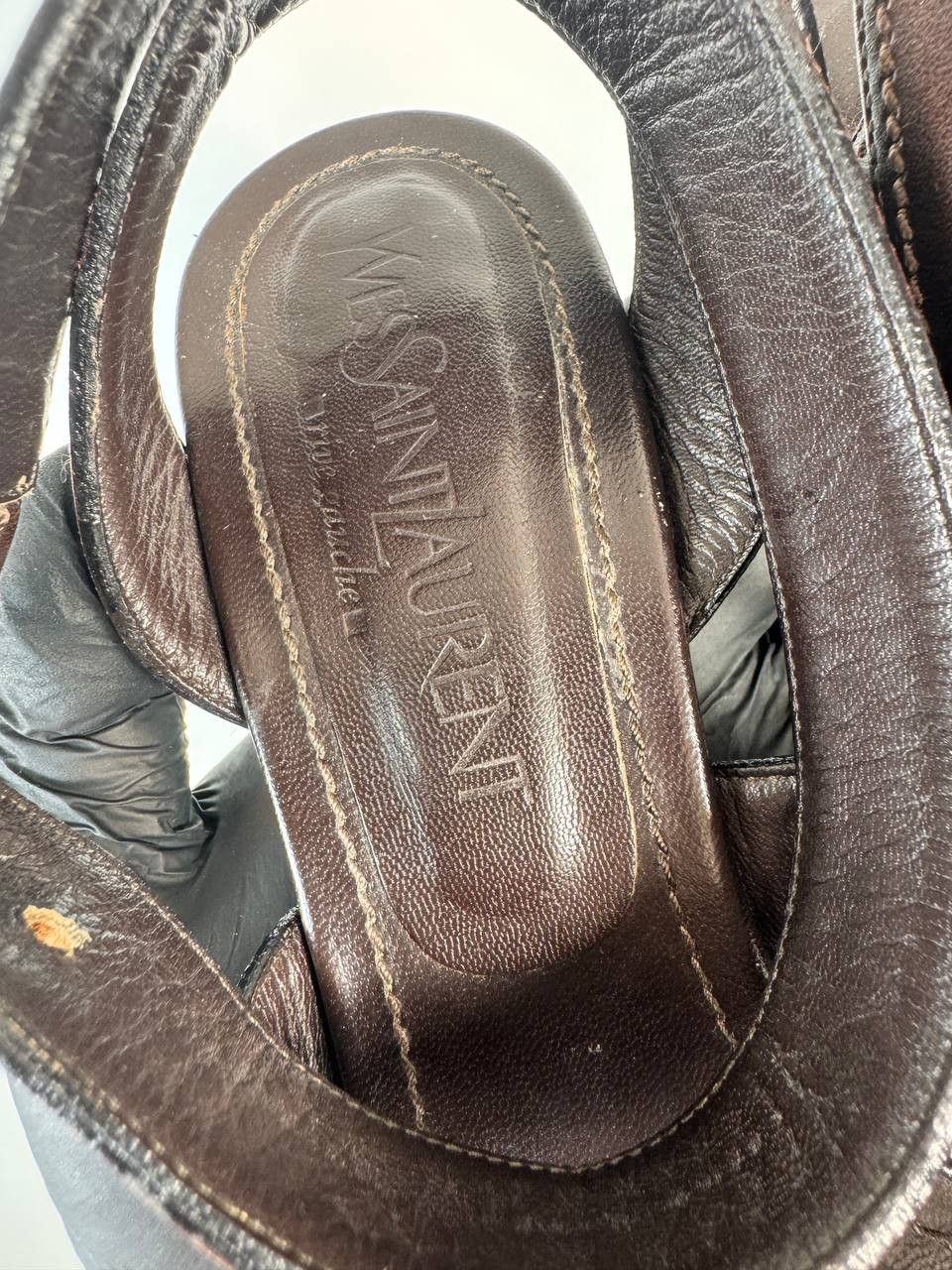 Yves Saint Laurent Sandales Escarpins Cuir Marron Yves Saint Laurent Sz 39 Size US 8.5 / IT 38.5 - 4 Thumbnail