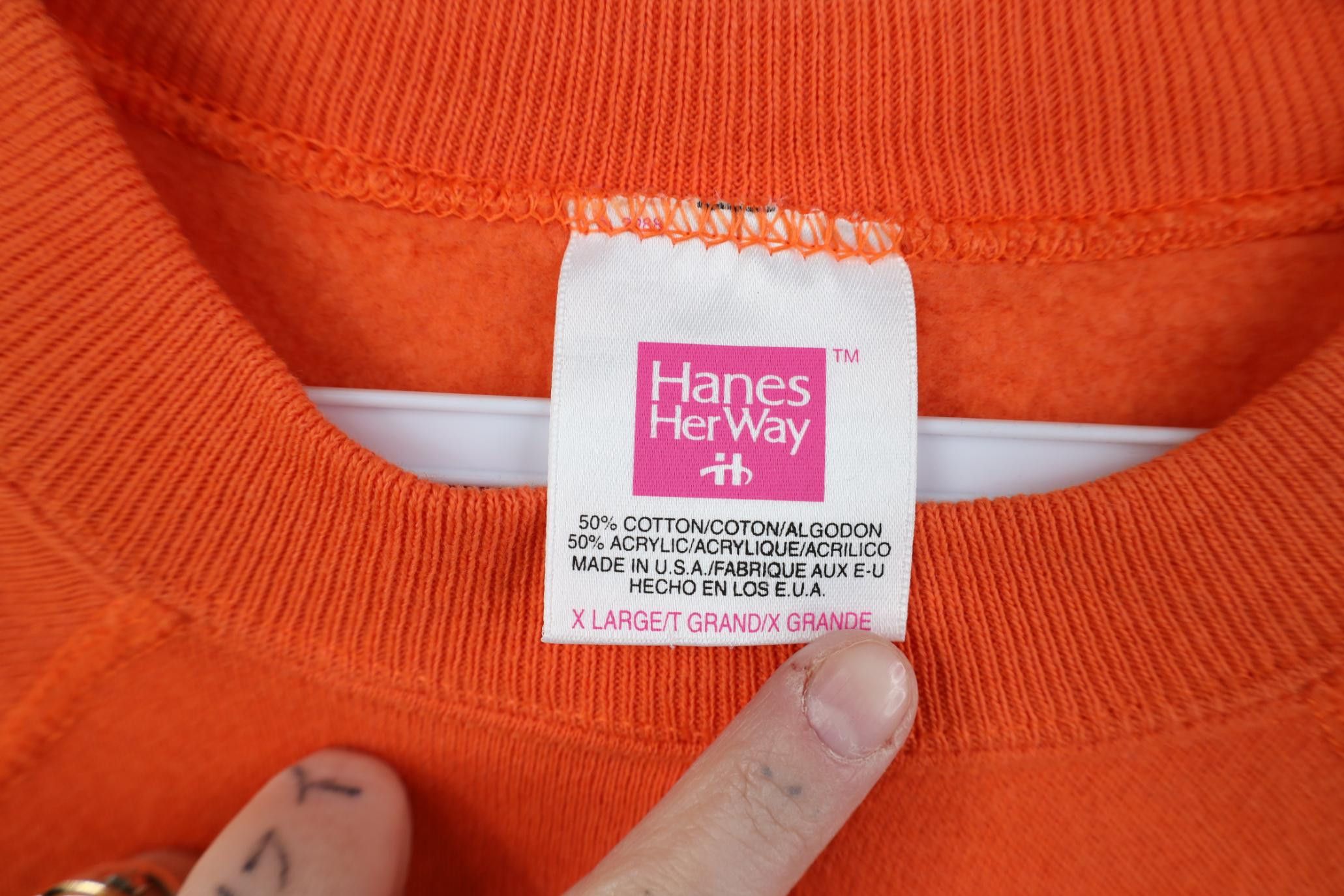 Vintage Vintage 90s Streetwear Raglan Crewneck Sweatshirt Orange USA Size XL / US 12-14 / IT 48-50 - 4 Thumbnail