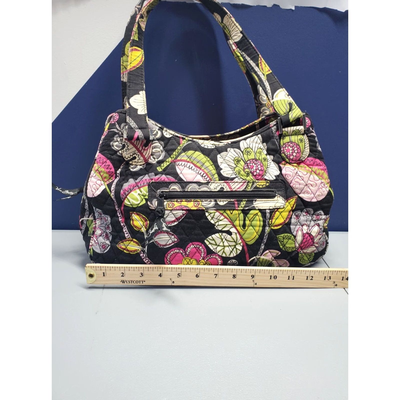 Vera Bradley Vera Bradley Tote Handbag Womens Black Multi Moon Blooms Floral Quilted Tote Medium Casual Formal Shoulder Strap Mens? Size ONE SIZE - 3 Thumbnail