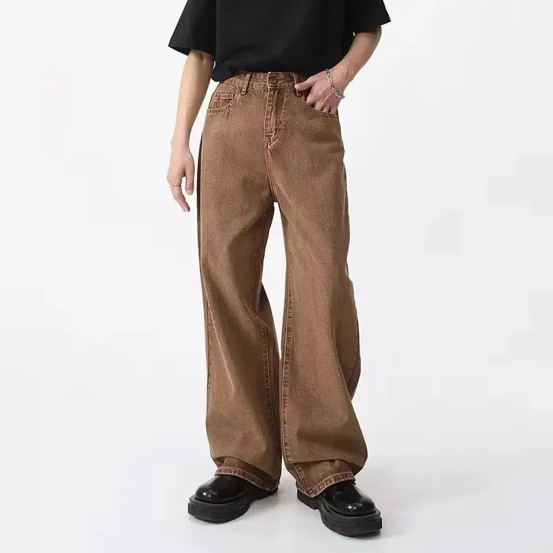 Japanese Brand Vintage Style Coffee Straight Loose Jeans Pants Size US 34 / EU 50 - 1 Thumbnail