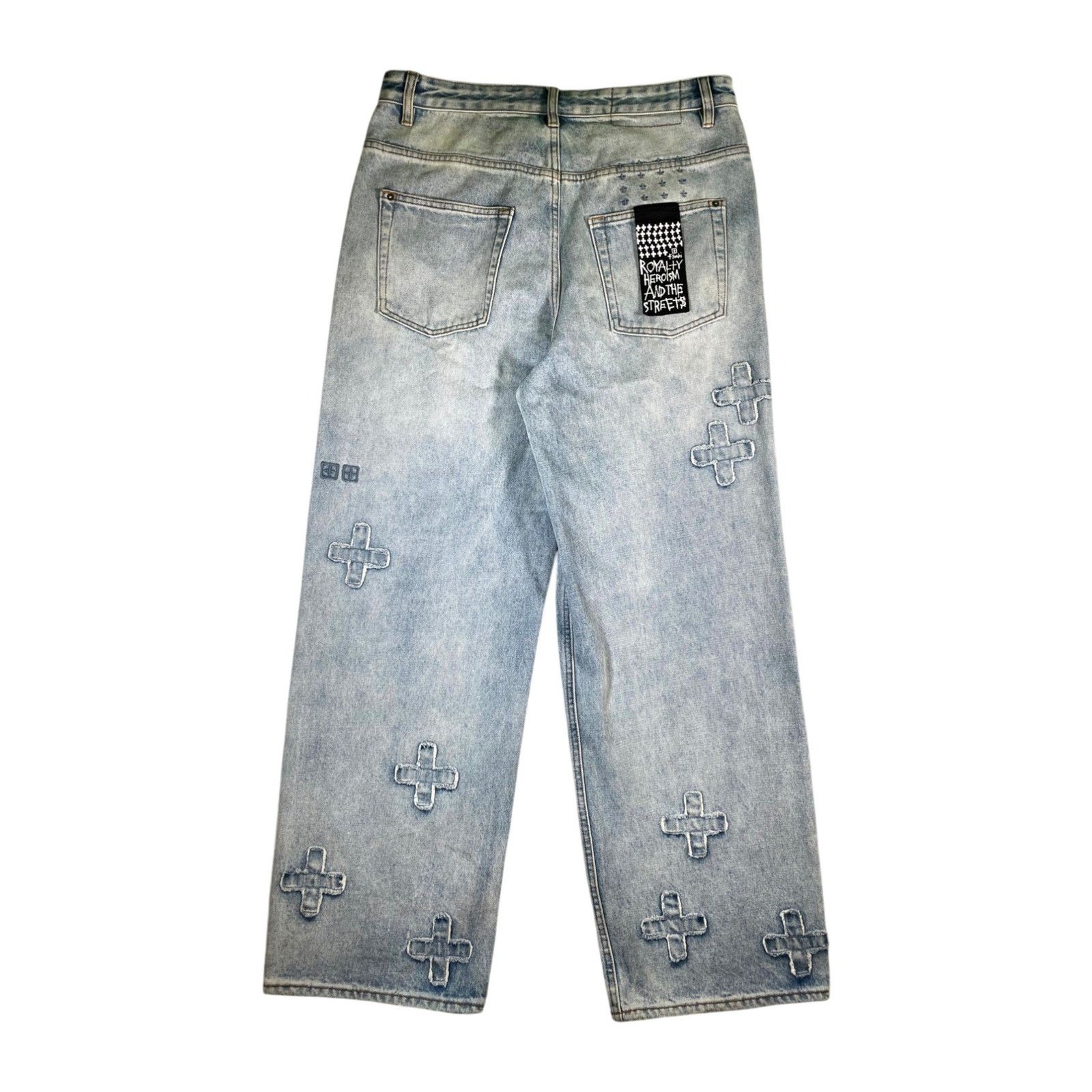 Ksubi Ksubi Plus Logo Straight Leg Light Wash Jeans Size US 33 - 2 Thumbnail