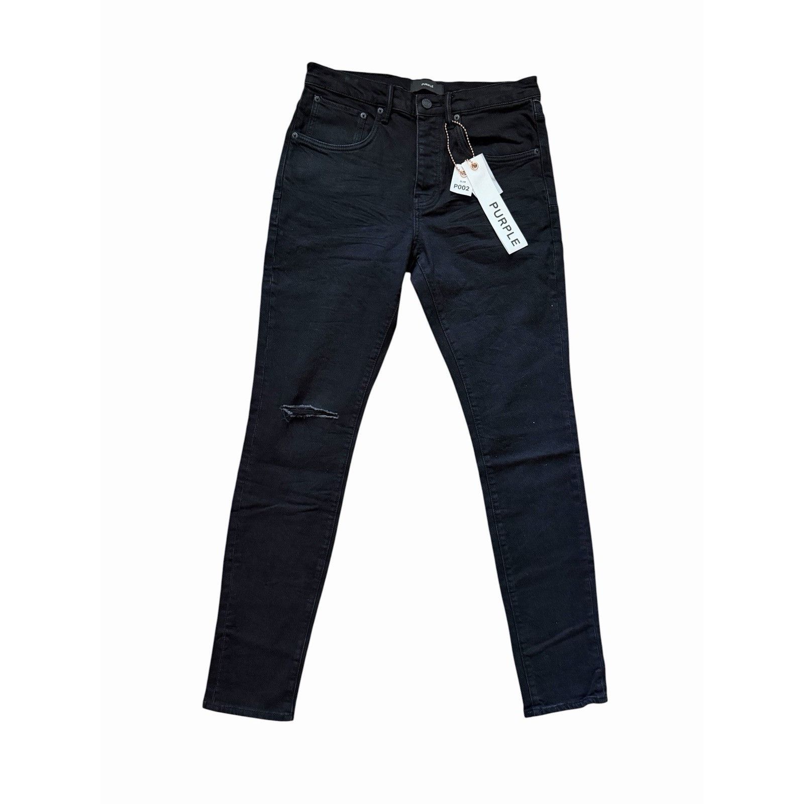 Purple Brand Purple Brand Jeans Men Knee Slit Slim Black P002 Size 33/32 Size US 33 - 1 Thumbnail