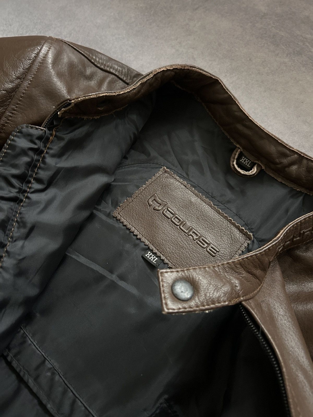Genuine Leather Course Icon brown leather moto leather jacket mens Size US L / EU 52-54 / 3 - 5 Thumbnail