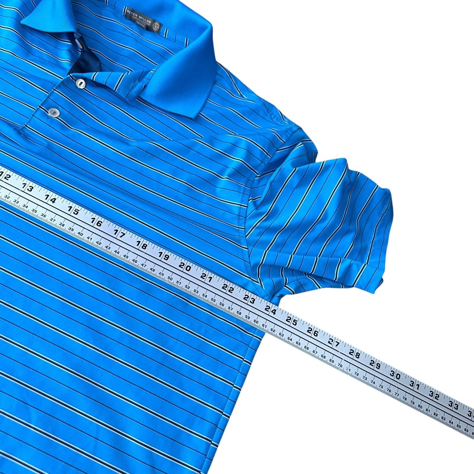 Peter Millar Peter Millar Summer Polo Shirt Men Large Blue Striped Golf Size US L / EU 52-54 / 3 - 9 Thumbnail