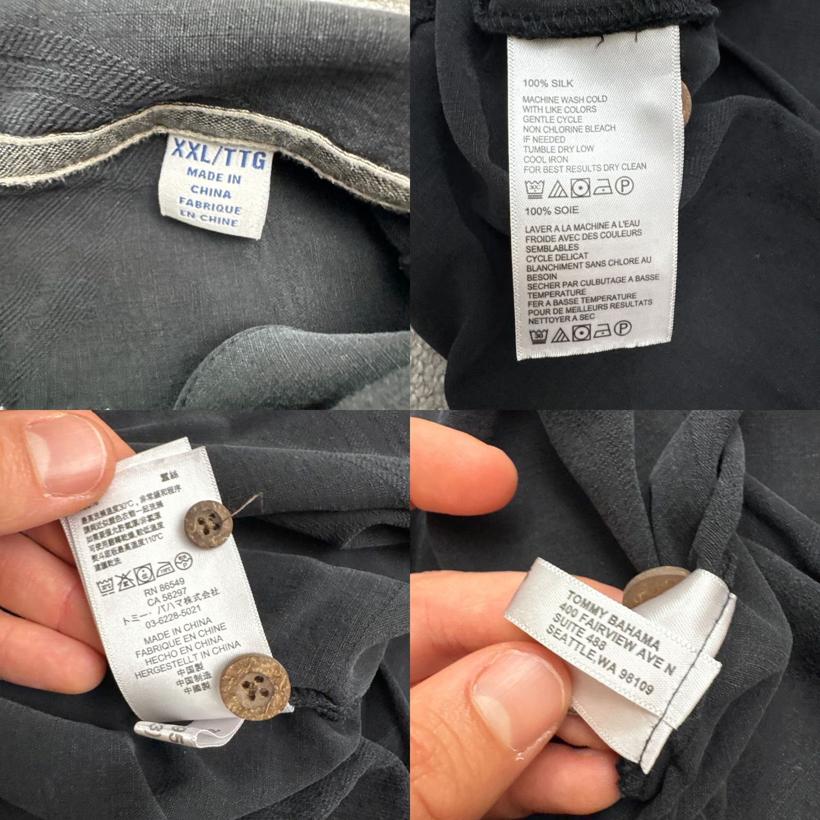 Tommy Bahama Tommy Bahama Silk Button-Down Shirt Mens 2XL Black Short Sleeve Floral Etched Size US XXL / EU 58 / 5 - 8 Thumbnail