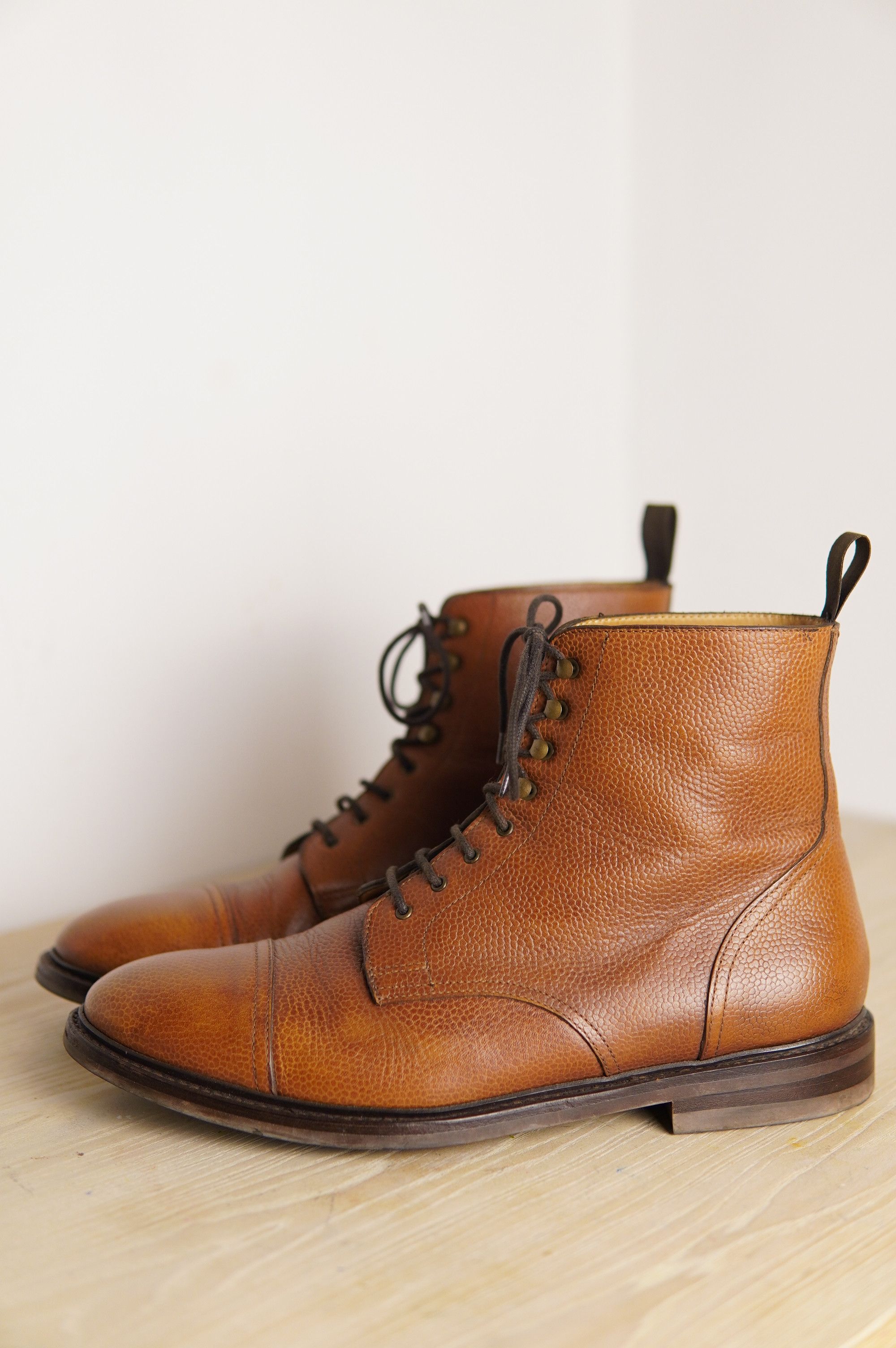 Alden RRP 330€ Asphalte Derby Boots Grain Leather Size US 13 / EU 46 - 3 Thumbnail