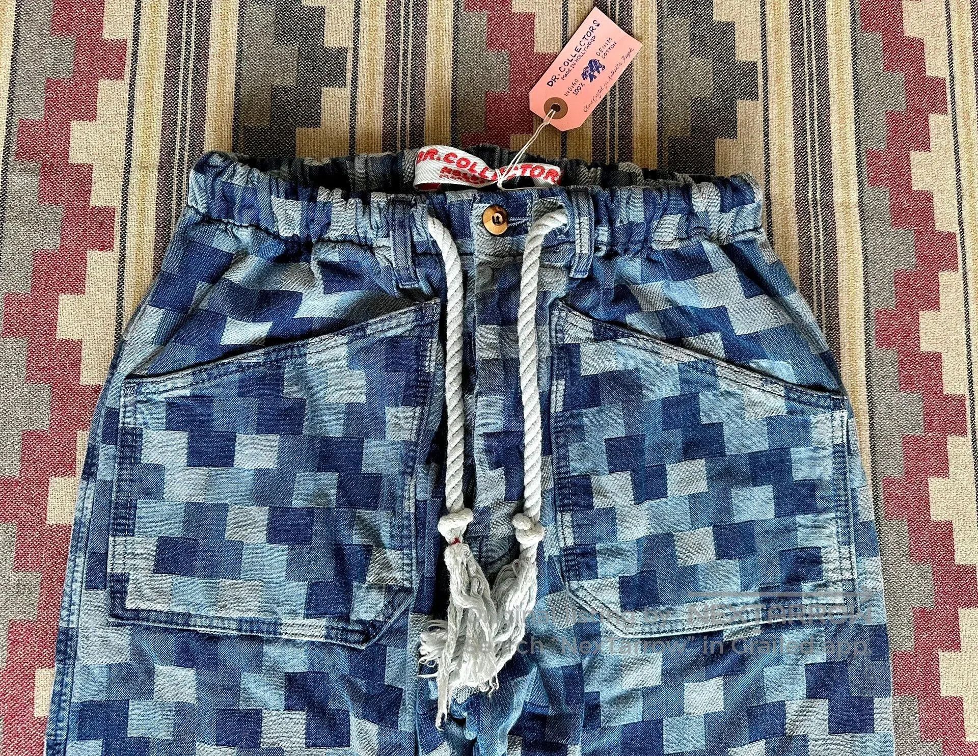 Dr. Collectors blue jacquard denim casual tapered pants. Size US 30 / EU 46 - 3 Thumbnail