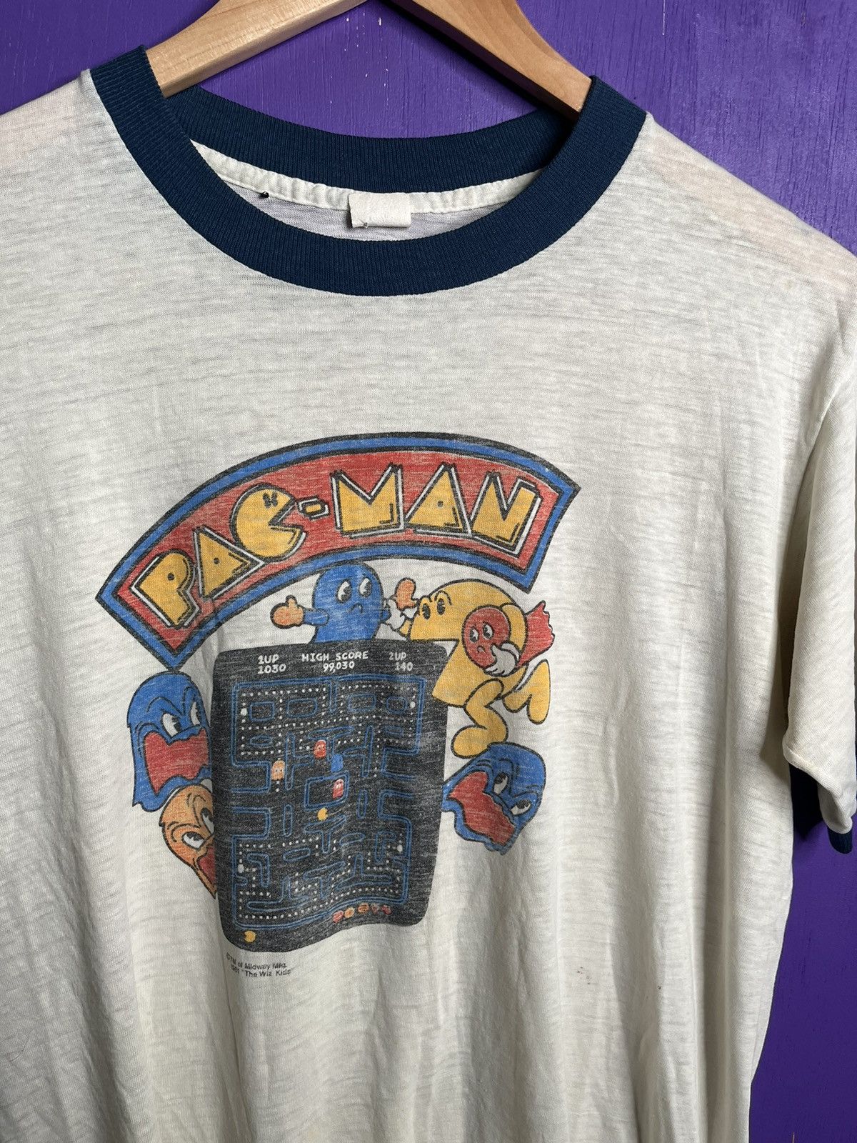 Vintage Vintage 1981 Pac-Man video game promo ringer t-shirt Size US M / EU 48-50 / 2 - 3 Thumbnail