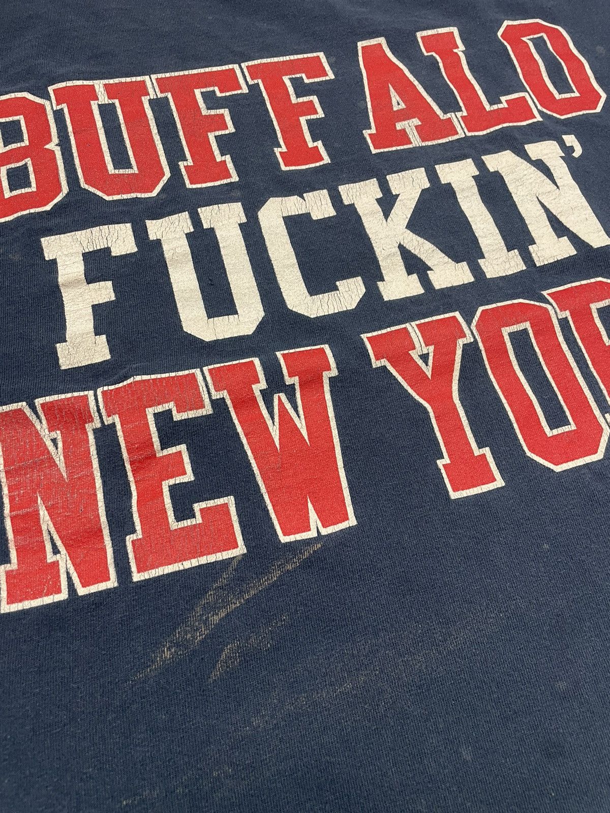 Vintage Vintage Buffalo Fuckin New York Sports Promo Bleed Blue Red Size US XL / EU 56 / 4 - 8 Thumbnail