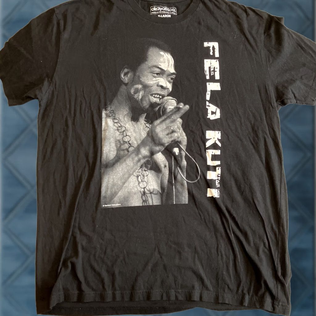 Vintage VINTAGE Fela Kuti Bernard Matussiere Concert Image T Shirt XL Men Black Short Sleeve Shirt Mens XL Size US XL / EU 56 / 4 - 1 Thumbnail