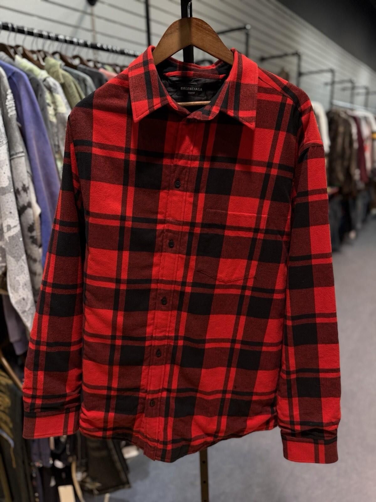 Balenciaga Balenciaga Red Plaid Shirt Jacket Red Black White (M) $1400 Size US M / EU 48-50 / 2 - 5 Thumbnail