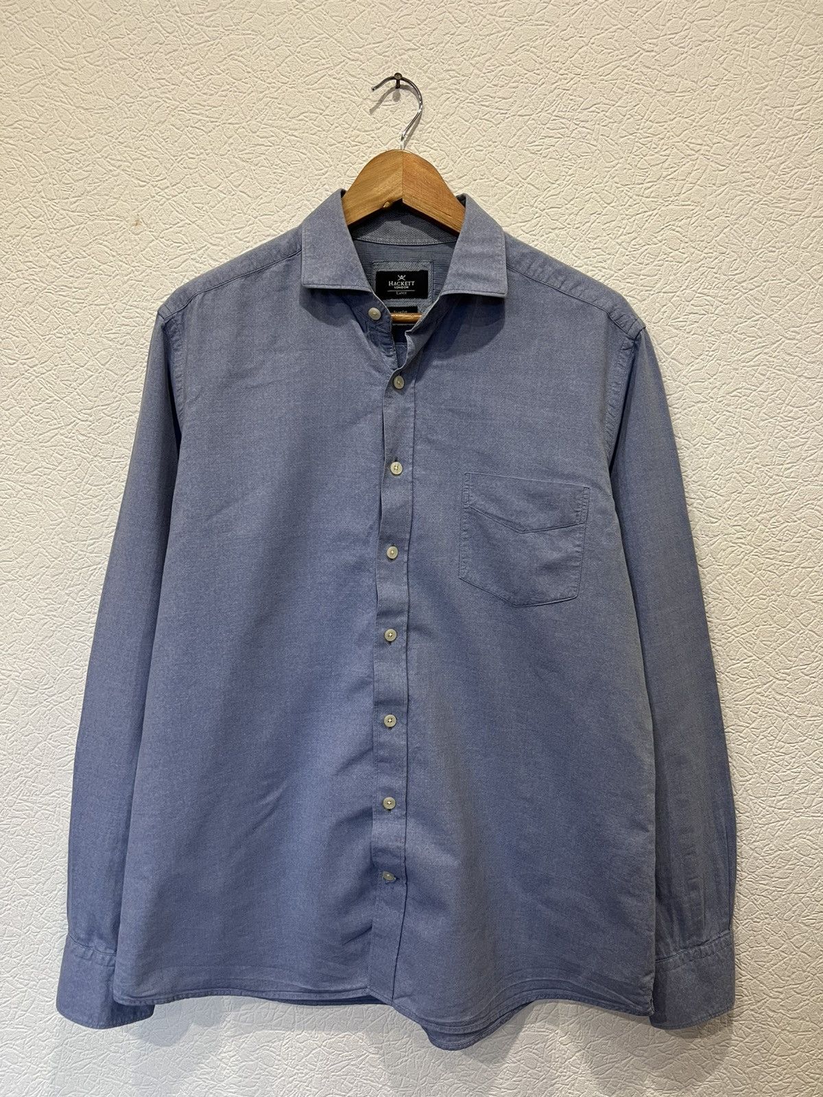 Hackett Hackett Mens Blue Button Shirt Size US L / EU 52-54 / 3 - 1 Thumbnail