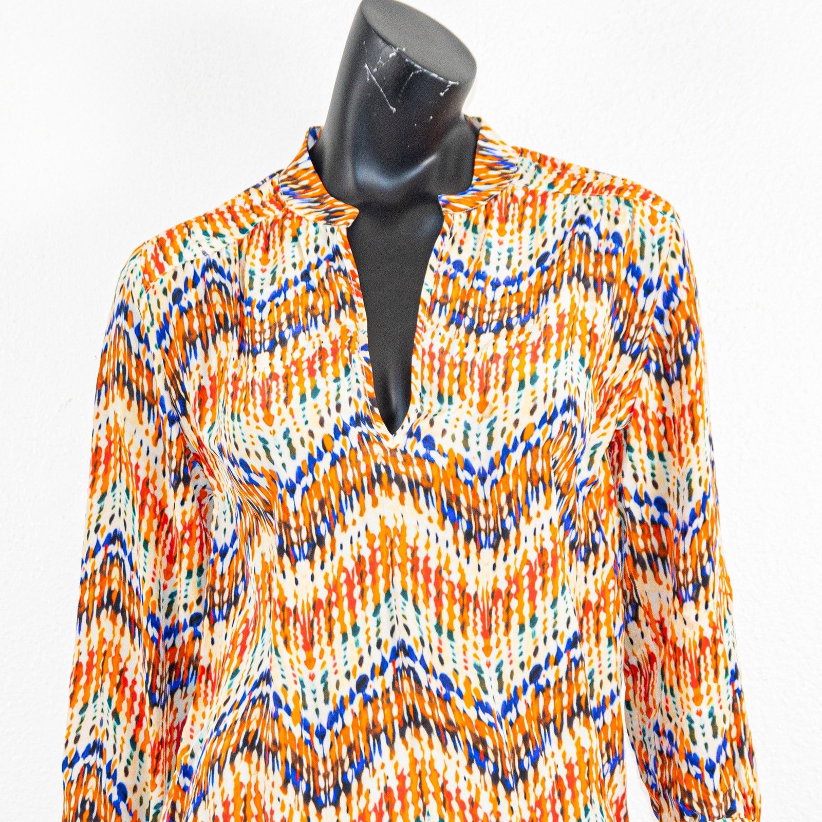 Amanda Uprichard Amanda Uprichard 100% Silk blouse zip Chevron Popover Size S / US 4 / IT 40 - 7 Thumbnail