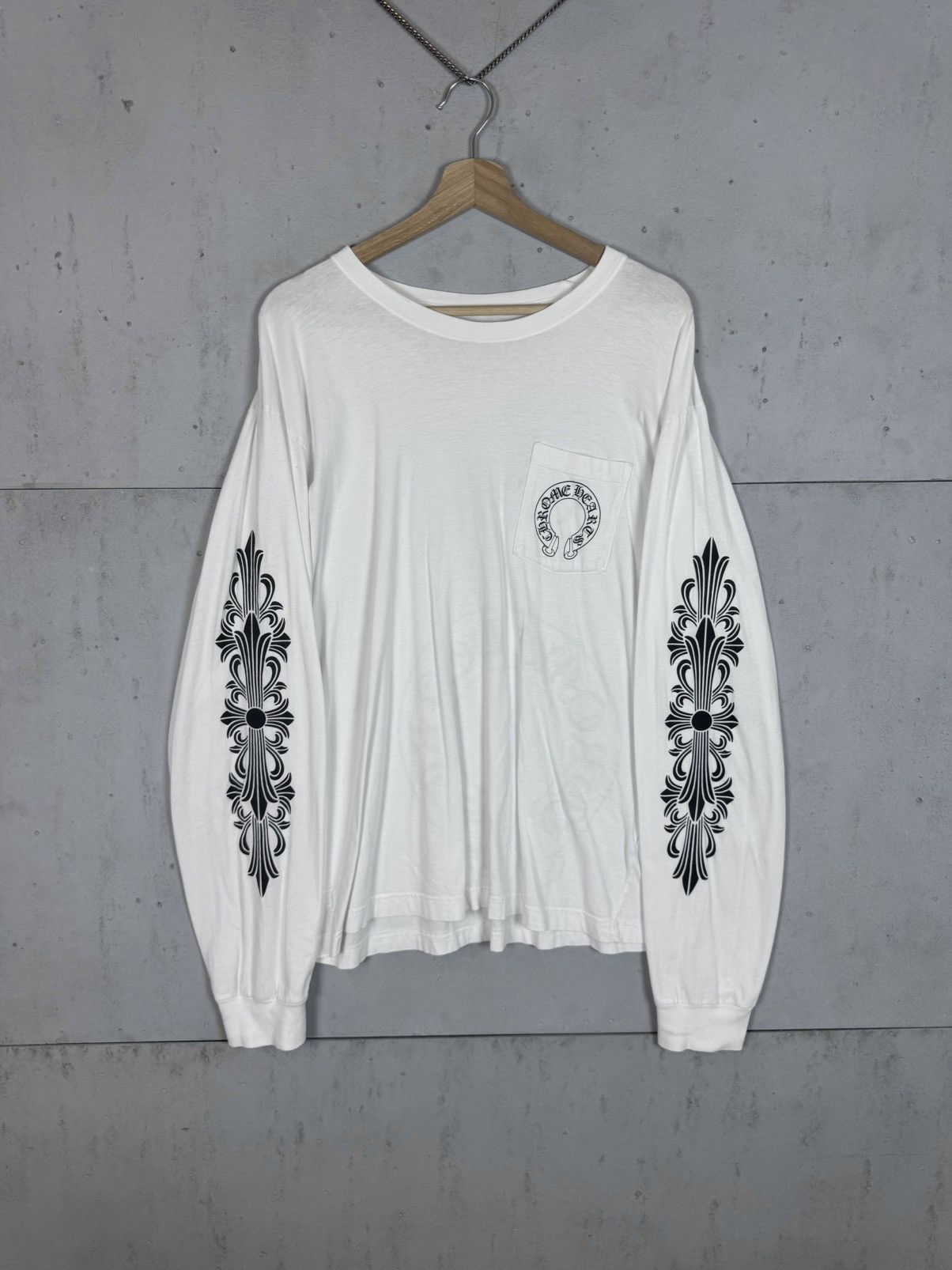 Chrome Hearts Floral Horseshoe Longsleeve Tee - White XL