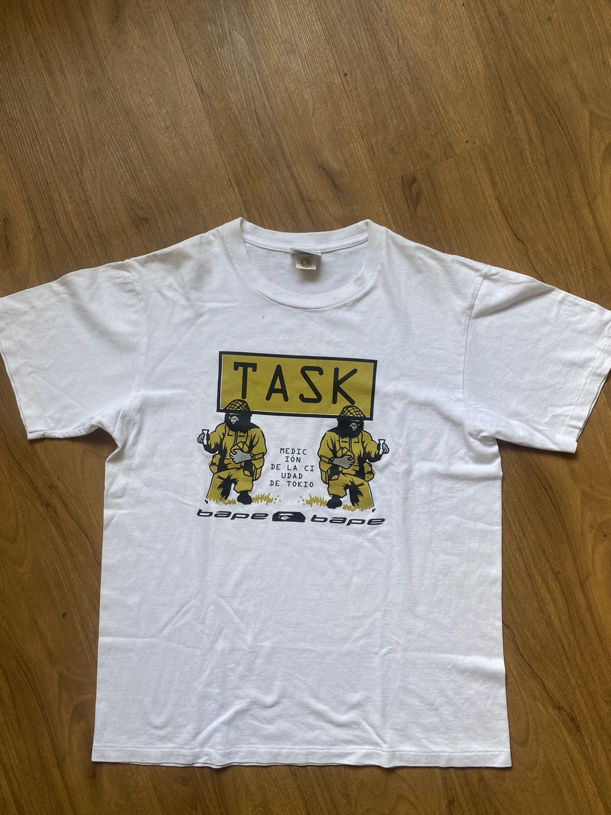 image of Ss14 Bape Task Tee in White, Men's (Size Medium)