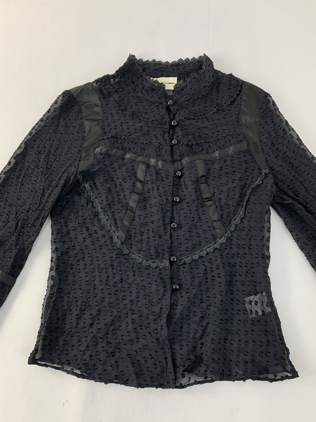 Issey Miyake Tsumori Chisato Issey Miyake Silk Polkadot Fashion Blouse Size XS / US 0-2 / IT 36-38 - 3 Thumbnail