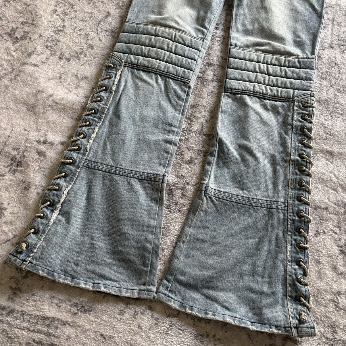 Roen Roen by Hiromu Takahara Lace-Up Flared Denim Jeans | Size 2 Size US 32 / EU 48 - 2 Thumbnail