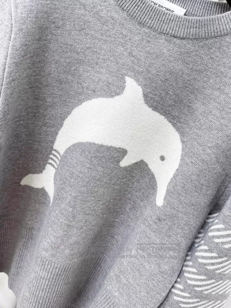Thom Browne Thom Browne Grey whalebone ribbed crew-neck long-sleeve fo Size US XXS / EU 40 - 3 Thumbnail