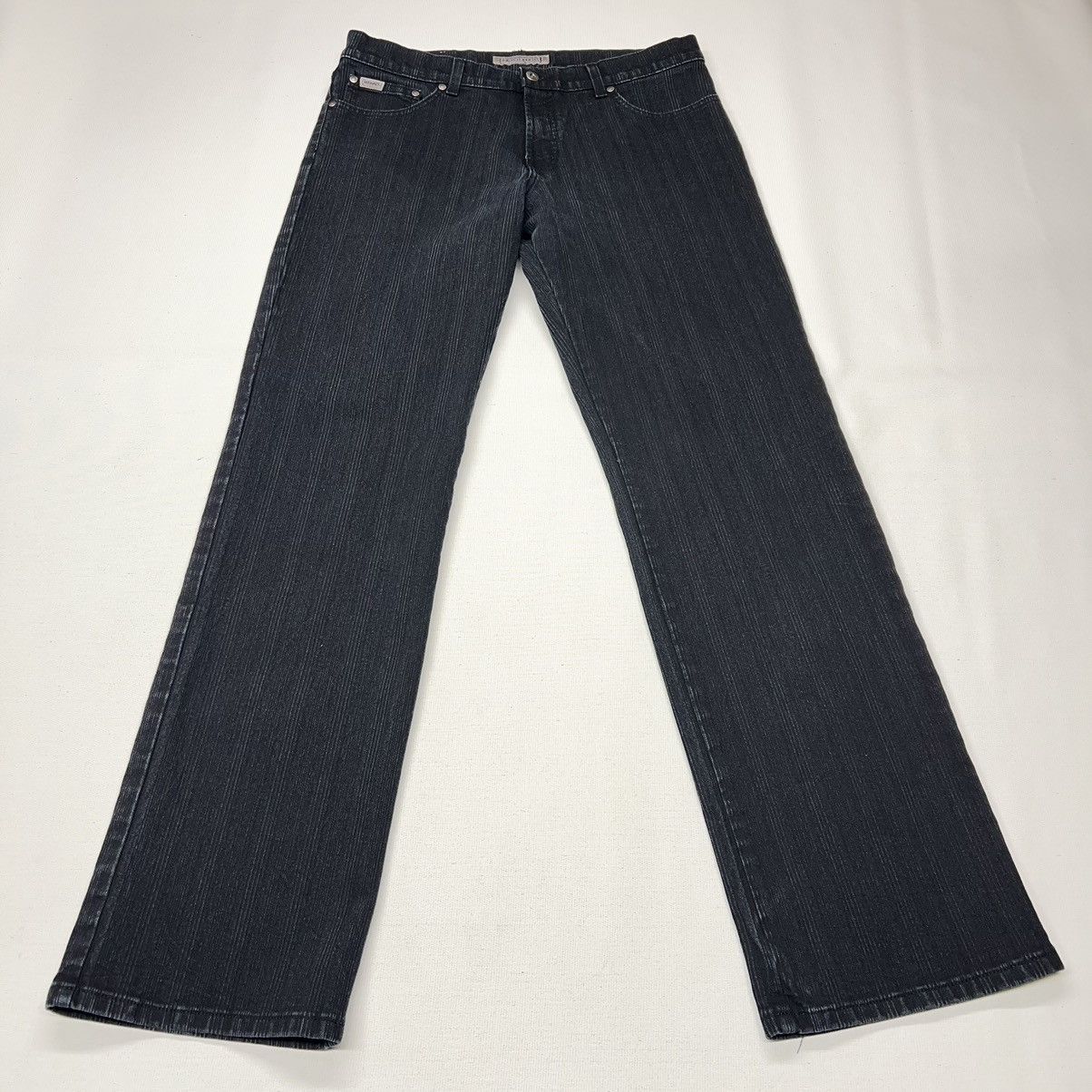 Vintage Christopher J Jeans Black Denim Y2K Grunge Baggy Faded Wide Size US 34 / EU 50 - 1 Thumbnail
