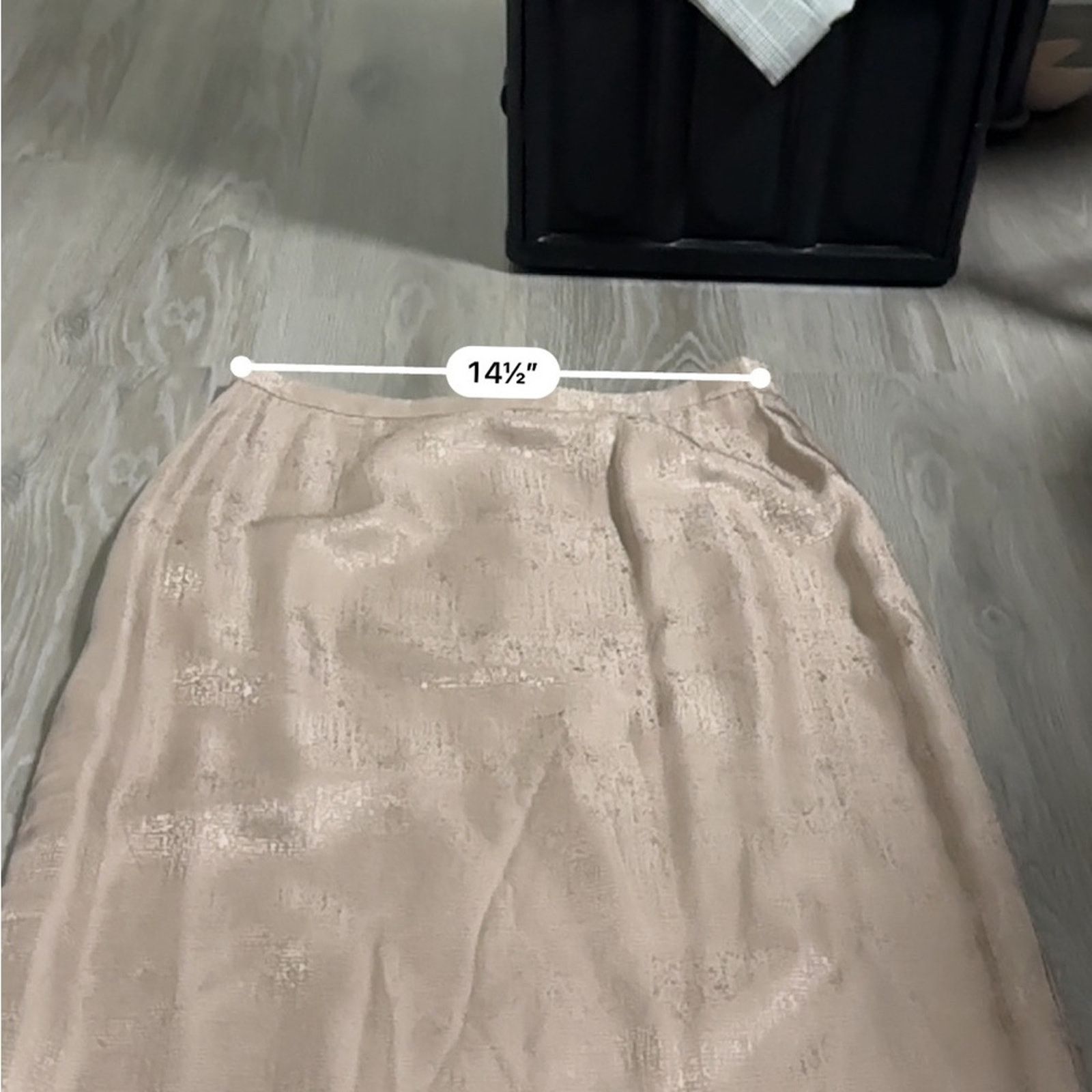 Adrianna Papell Adrianna Papell 100% Silk Beige Blazer Skirt Set Size 12 Size XL / US 12-14 / IT 48-50 - 13 Thumbnail