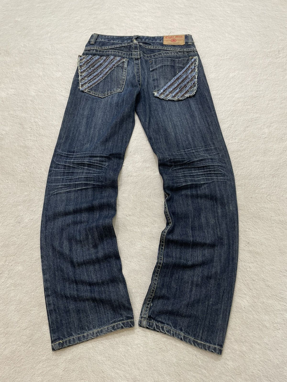 Japanese Brand 2000s Japan Raw Denim Y2K Faded Tribal Pocket Number Nine Size US 29 - 6 Thumbnail
