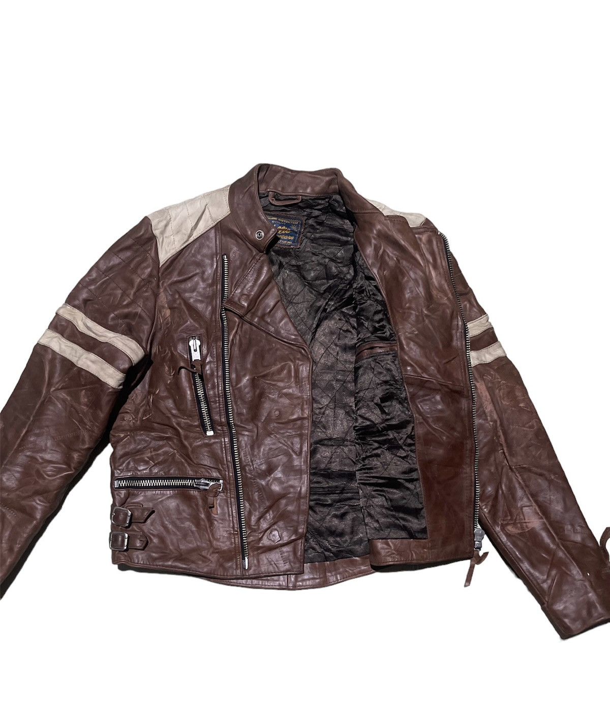 Vintage WILLIE Retro Racing Jacket Zipper Chest Buckle Straps Size US S / EU 44-46 / 1 - 4 Thumbnail