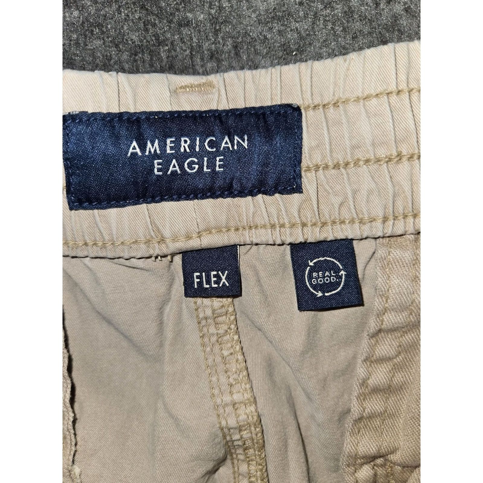 Vintage VINTAGE? No. American Eagle Pants Mens Small Beige Flex Joggers Elastic Waist Drawstring Size US 29 - 2 Thumbnail