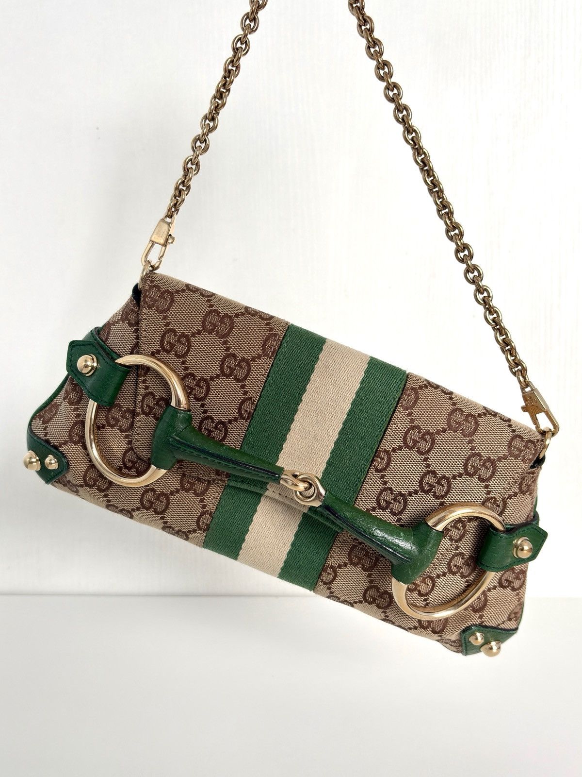 Gucci Gucci Horsebit Green Chain Clutch Size ONE SIZE - 9 Thumbnail
