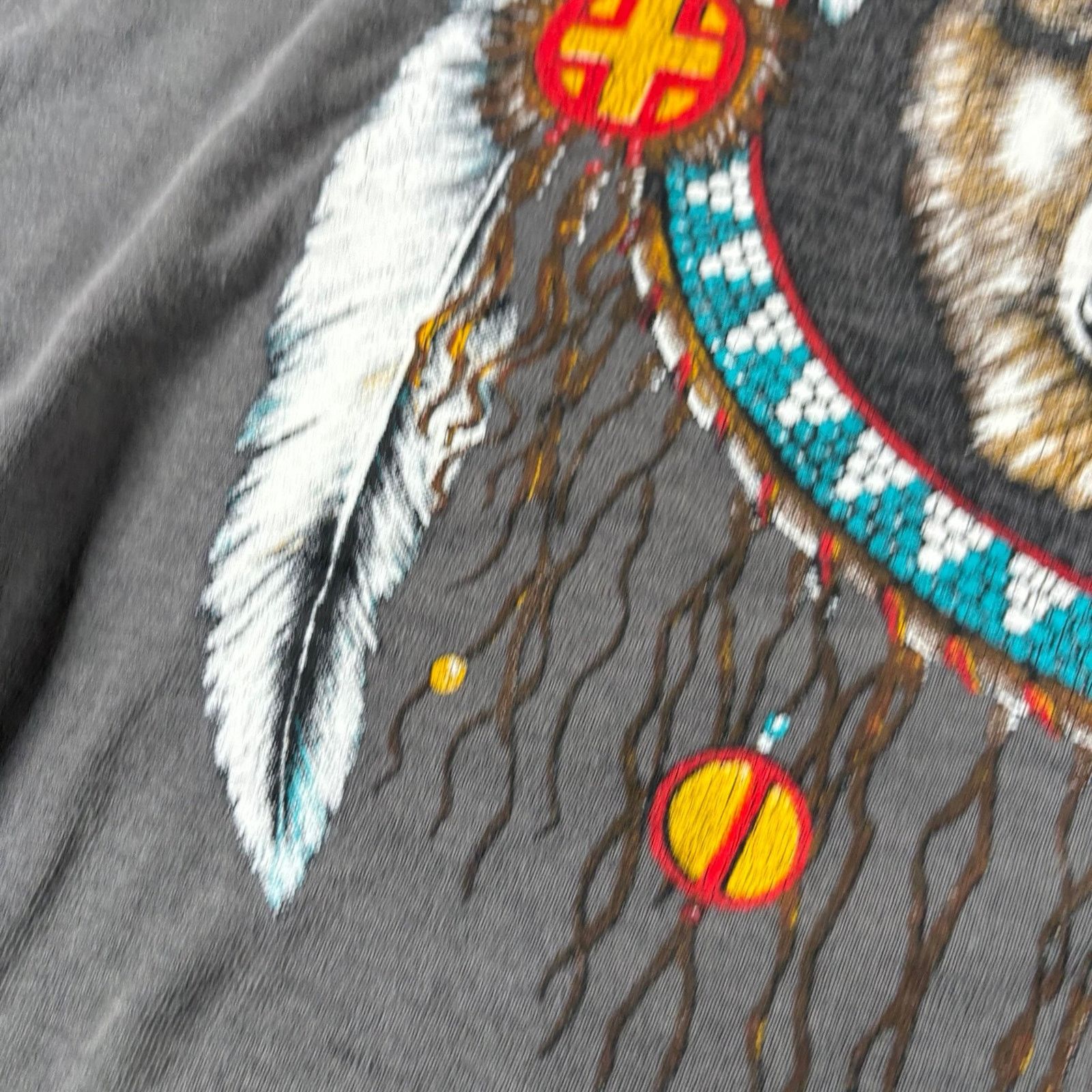 AAA Vintage 90s wolf dream catcher Native American long sleeve Size US XL / EU 56 / 4 - 6 Thumbnail