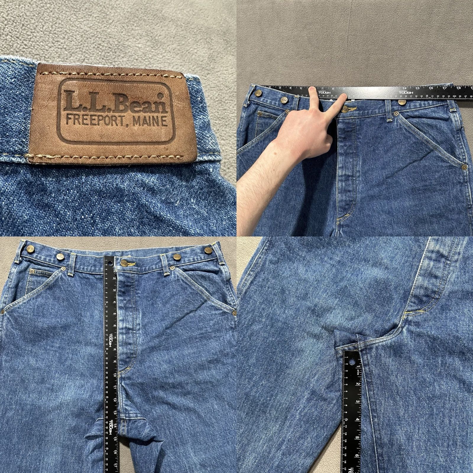 Vintage VINTAGE L.L. Bean West Branch Jeans Mens 38x34 Denim Blue Button Fly Union USA EUC 5-Pocket Workwear USA 80s Mens Size US 38 / EU 54 - 10 Thumbnail