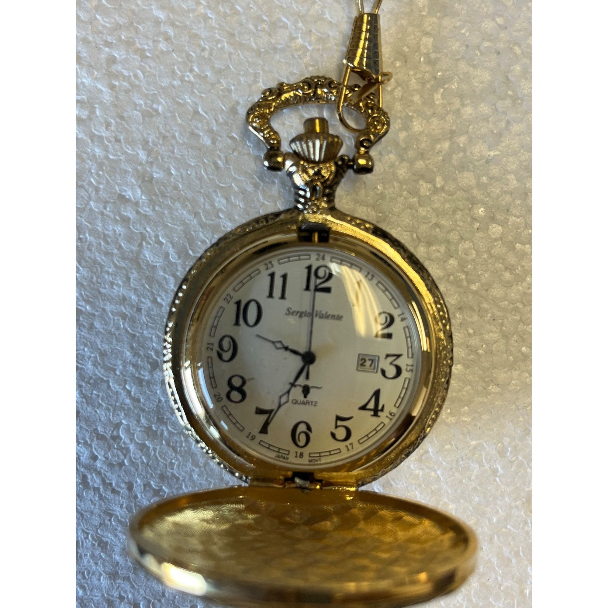 Other Vtg Sergio Valente Gold tone Pocket Watch With Chain Size ONE SIZE - 6 Thumbnail