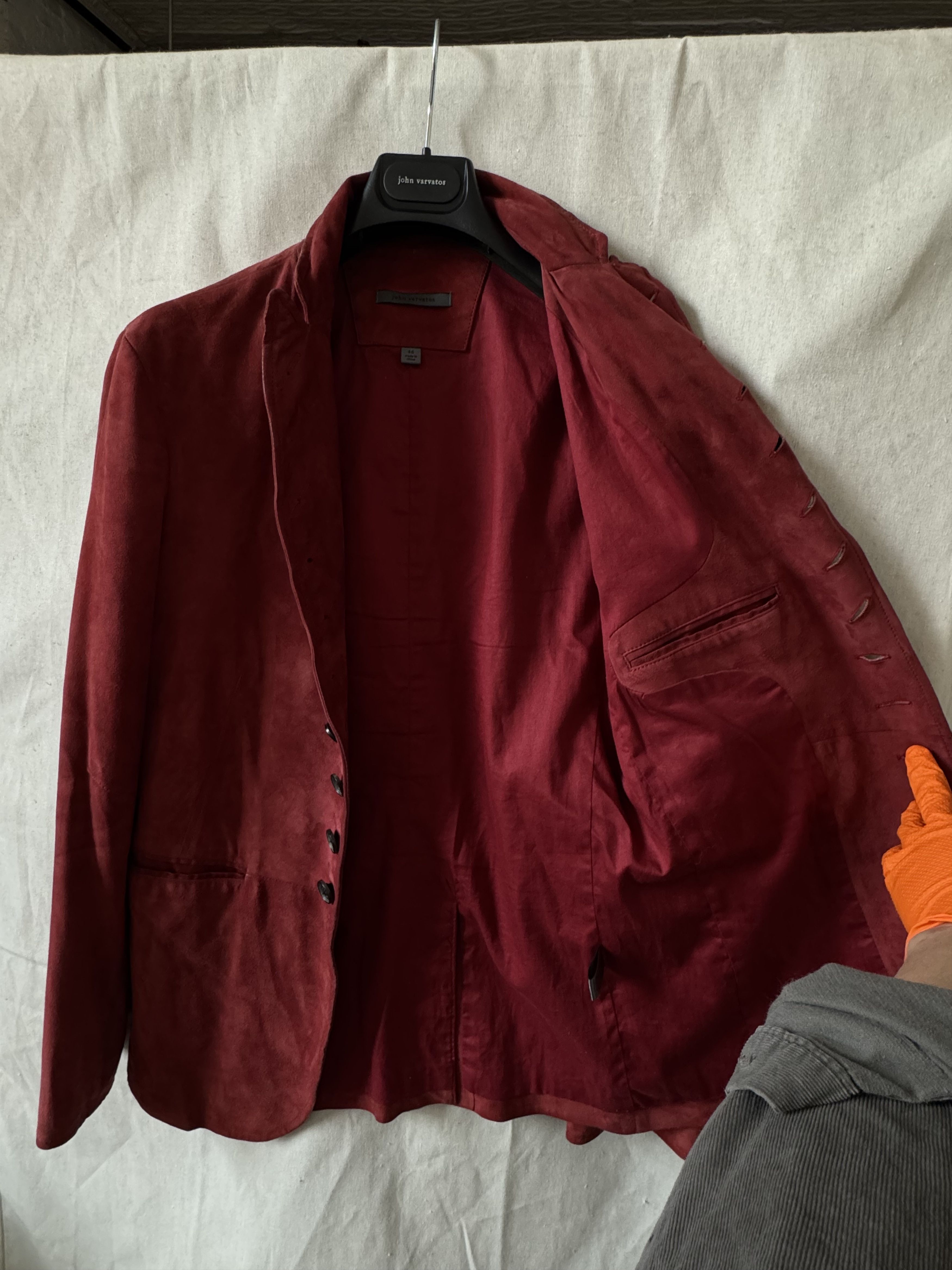 John Varvatos JOHN VARVATOS PINK SUEDE MULTIBUTTON JACKET Size 46R - 5 Thumbnail