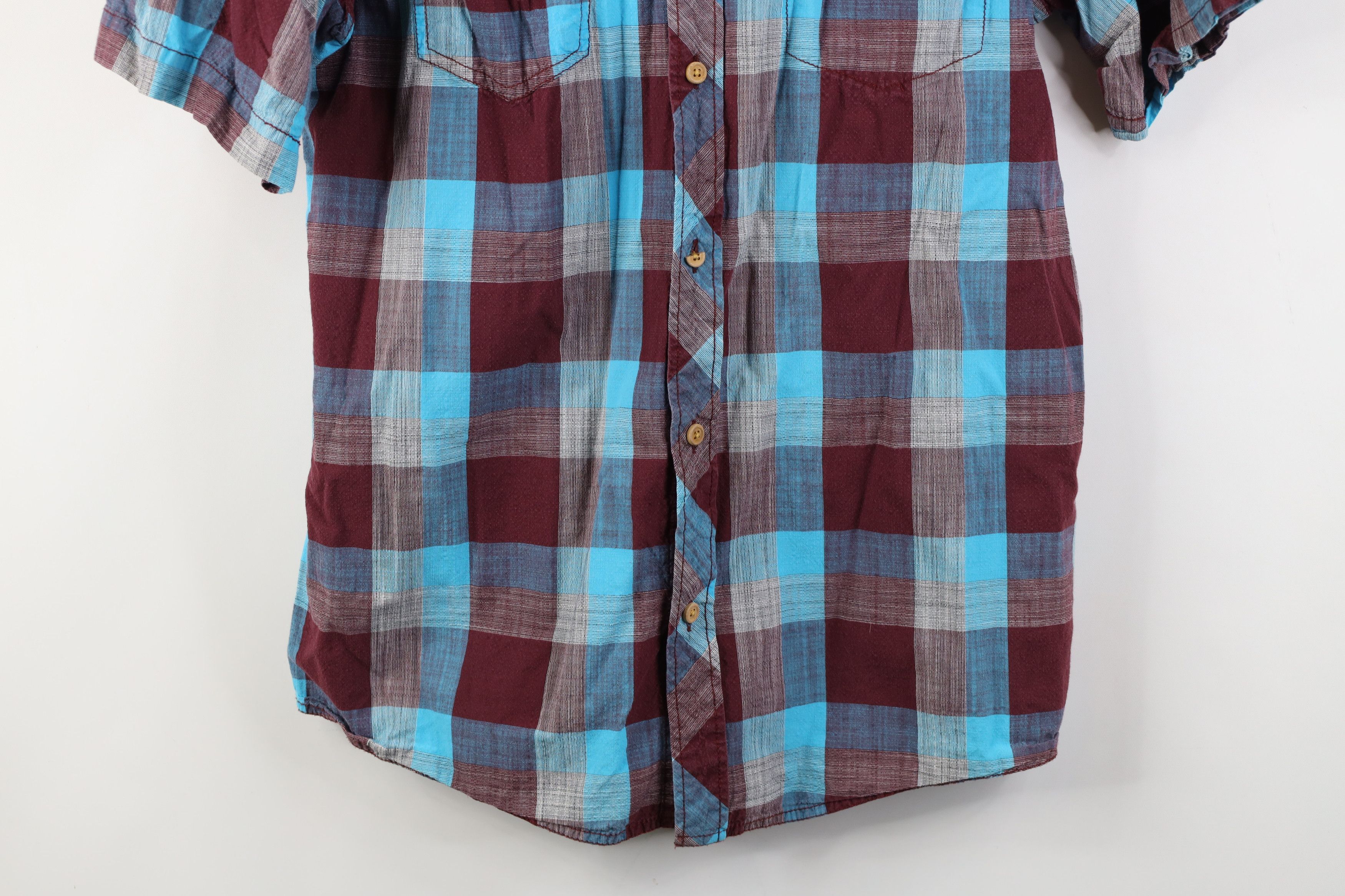 KAVU Kavu Seersucker Short Sleeve Collared Button Shirt Plaid Size US M / EU 48-50 / 2 - 3 Thumbnail