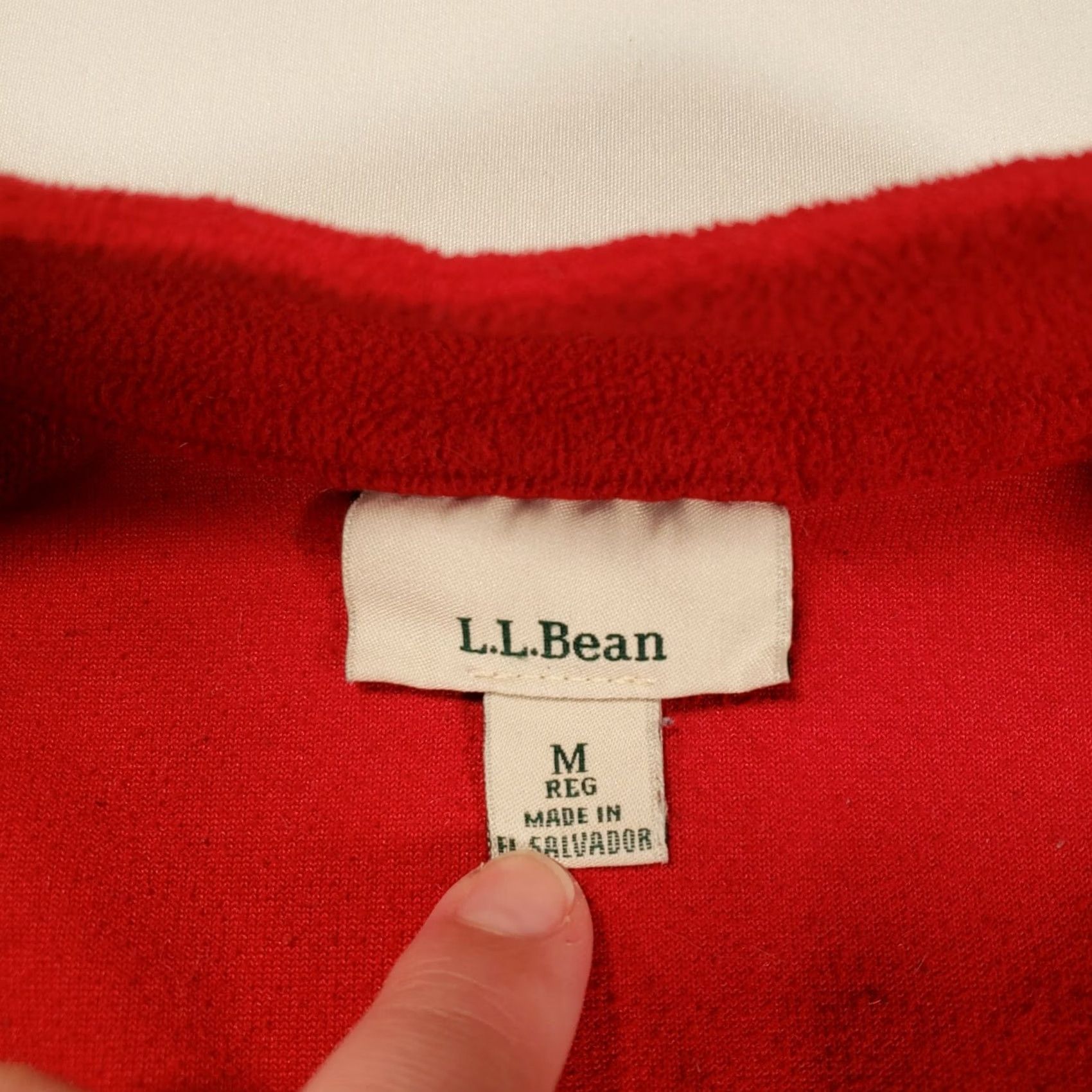 Vintage L.L. Bean Sweatshirt Womens M Medium Red Pullover 1/4 Zip Long Sleeves Fleece Size M / US 6-8 / IT 42-44 - 3 Thumbnail