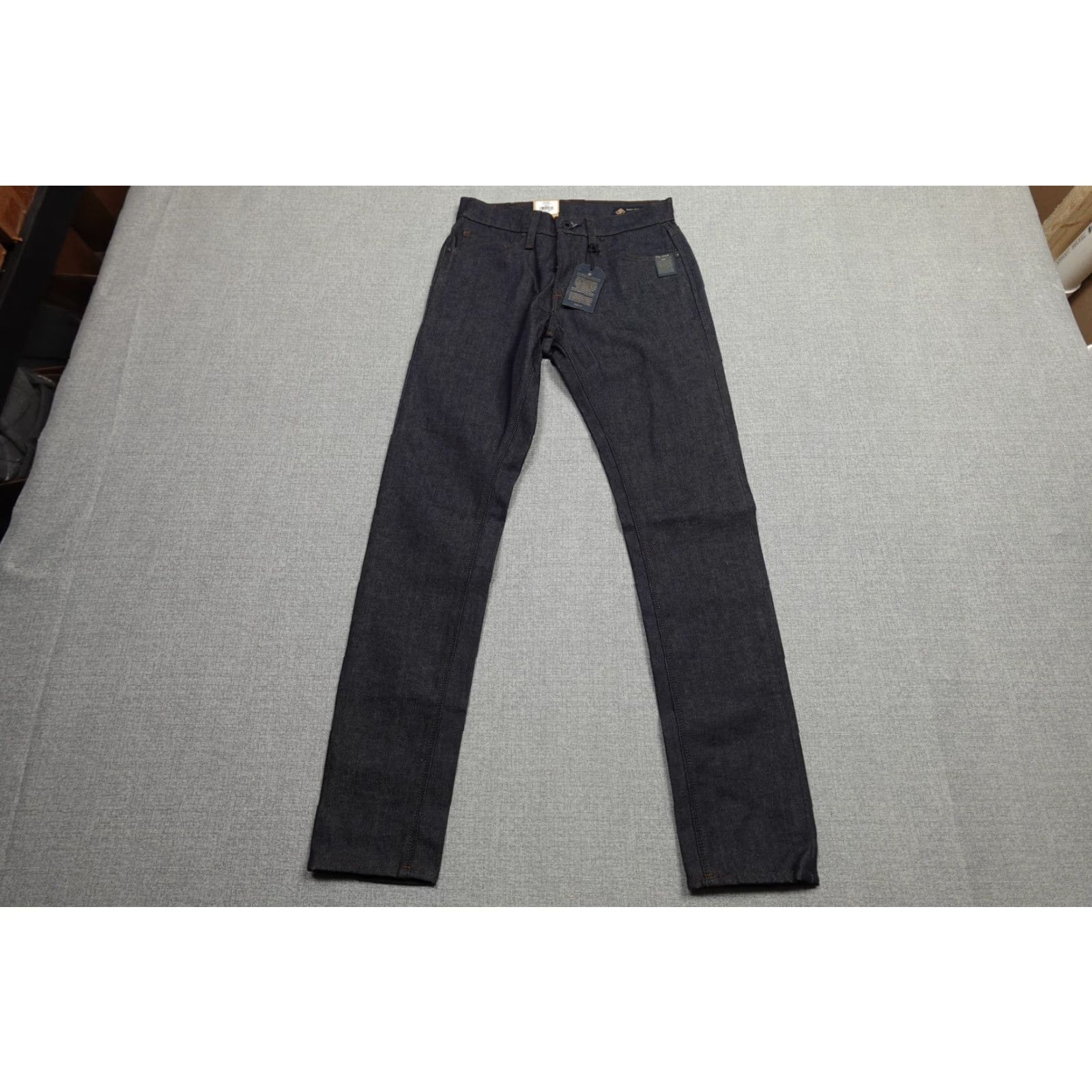 Roark Roark Hwy 133 Jeans Mens 28x32 Blue Raw Denim Slim Fit Tapered Leg NWT Shrink-to-Fit Signature Patch Zip Pockets Cotton Hemp Elastane Size US 28 / EU 44 - 3 Thumbnail