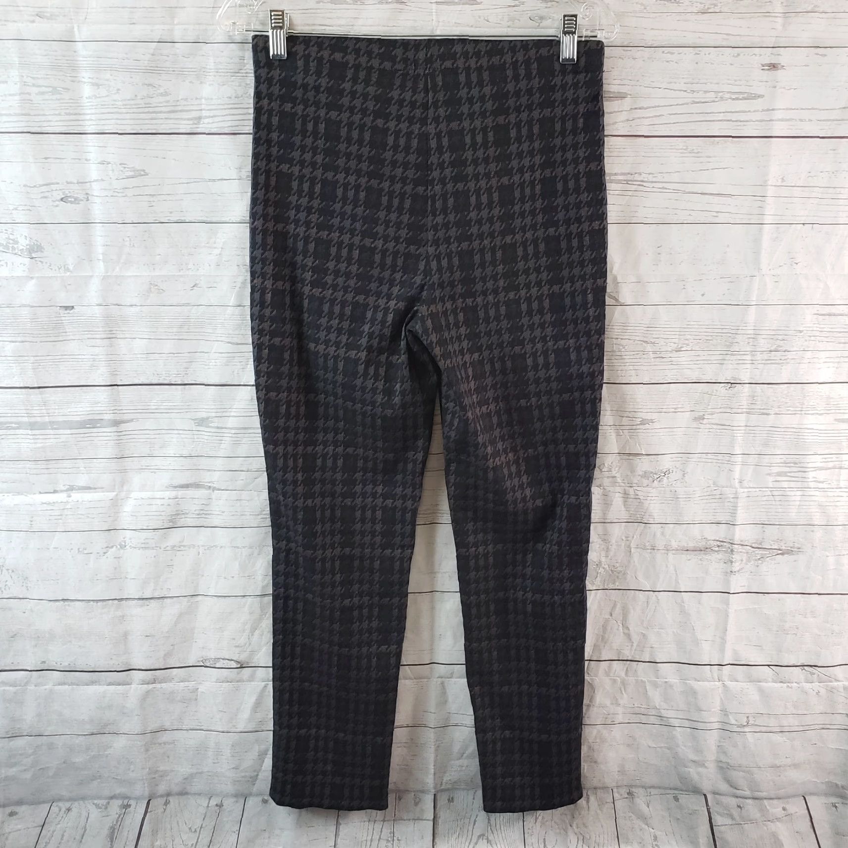 Joseph Ribkoff Joseph Ribkoff Womens Ella Cropped Pants Sz 8 Black Gray Houndstooth Pull On Size 30" / US 8 / IT 44 - 3 Thumbnail