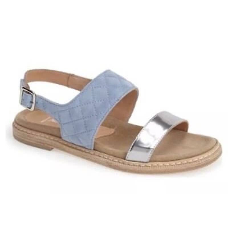 Aquatalia By Marvin K. Whistler Blue Leather Sandals Sz 9