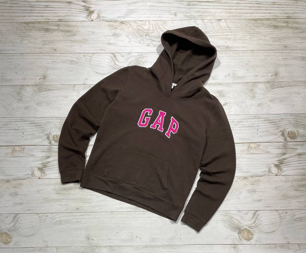 Gap Vintage GAP Hoodie Brown Big Logo Pink Women Size M Size M / US 6-8 / IT 42-44 - 1 Thumbnail