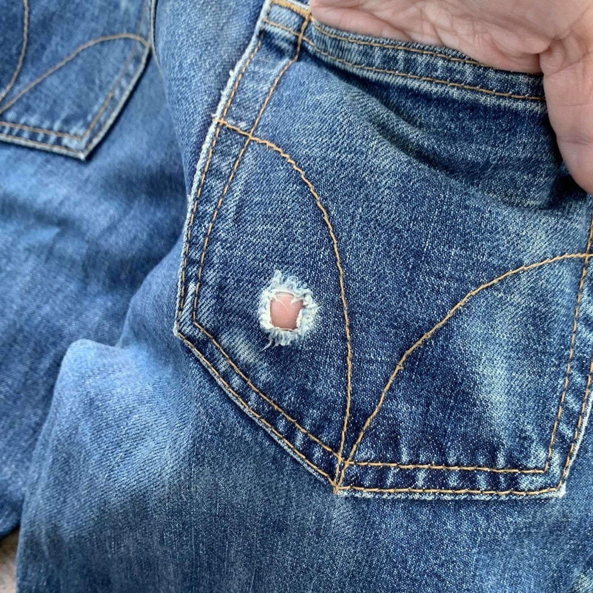Hysteric Glamour Vintage 1990s Hysteric Glamour "Raiders" Blue Denim Jeans Size 29" - 13 Thumbnail