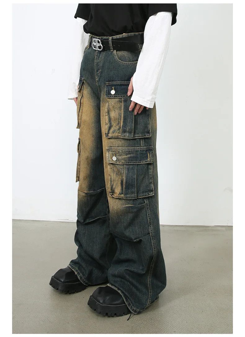 Jean × Vintage Cargo Style Baggy Jeans Multi-Pocket Size US 32 / EU 48 - 3 Thumbnail