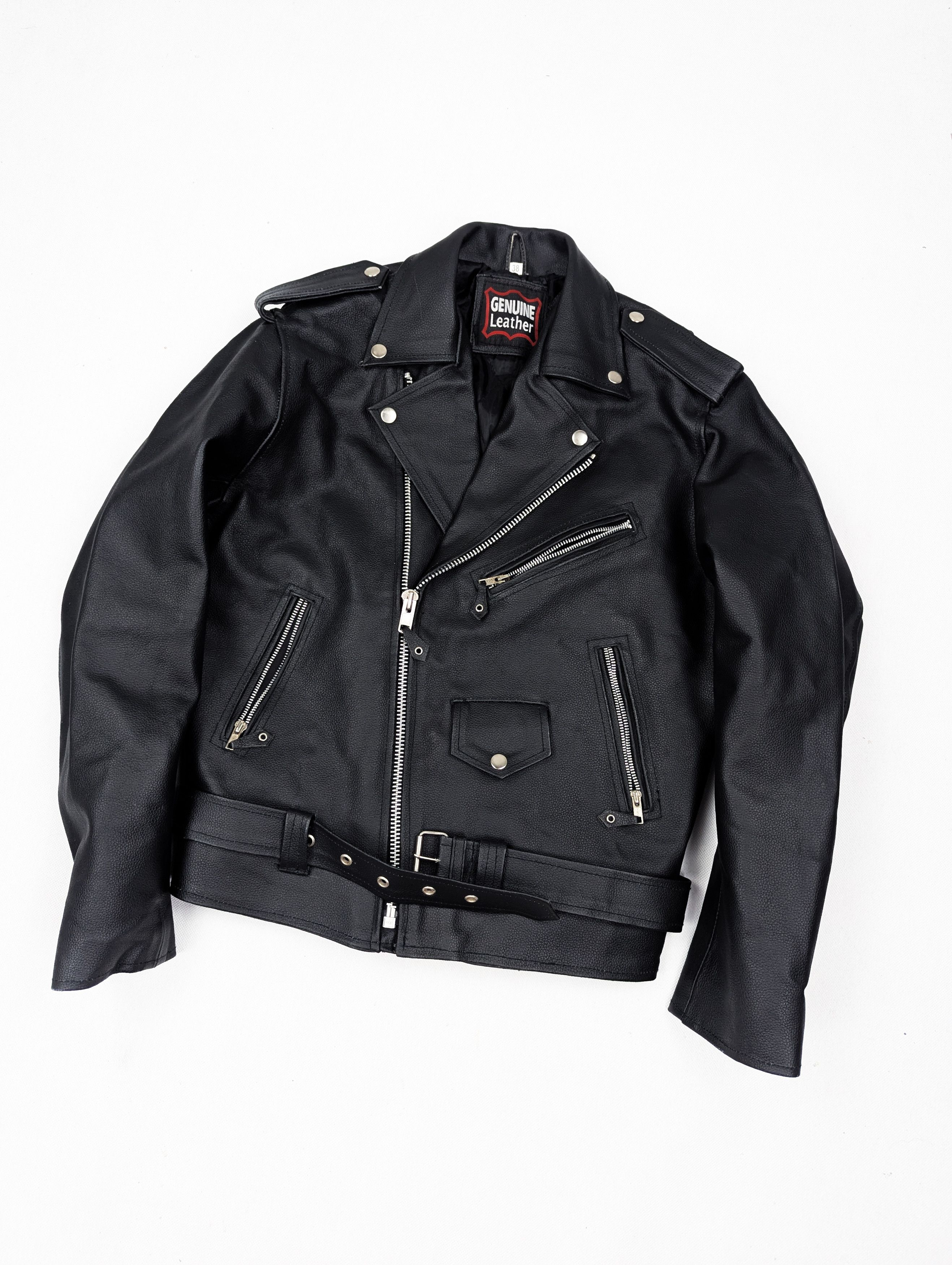 Vintage Black leather biker jacket vintage M Size US M / EU 48-50 / 2 - 4 Thumbnail