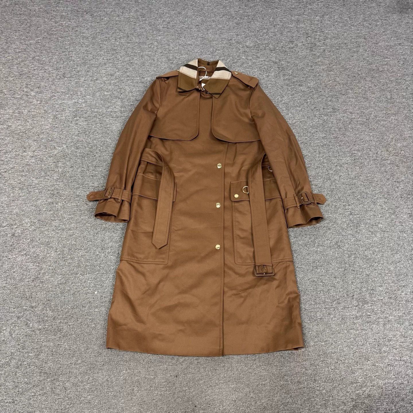 Burberry BURBERRY Tan Wool Check Panel Coat UK8 MINT Size S / US 4 / IT 40 - 2 Thumbnail