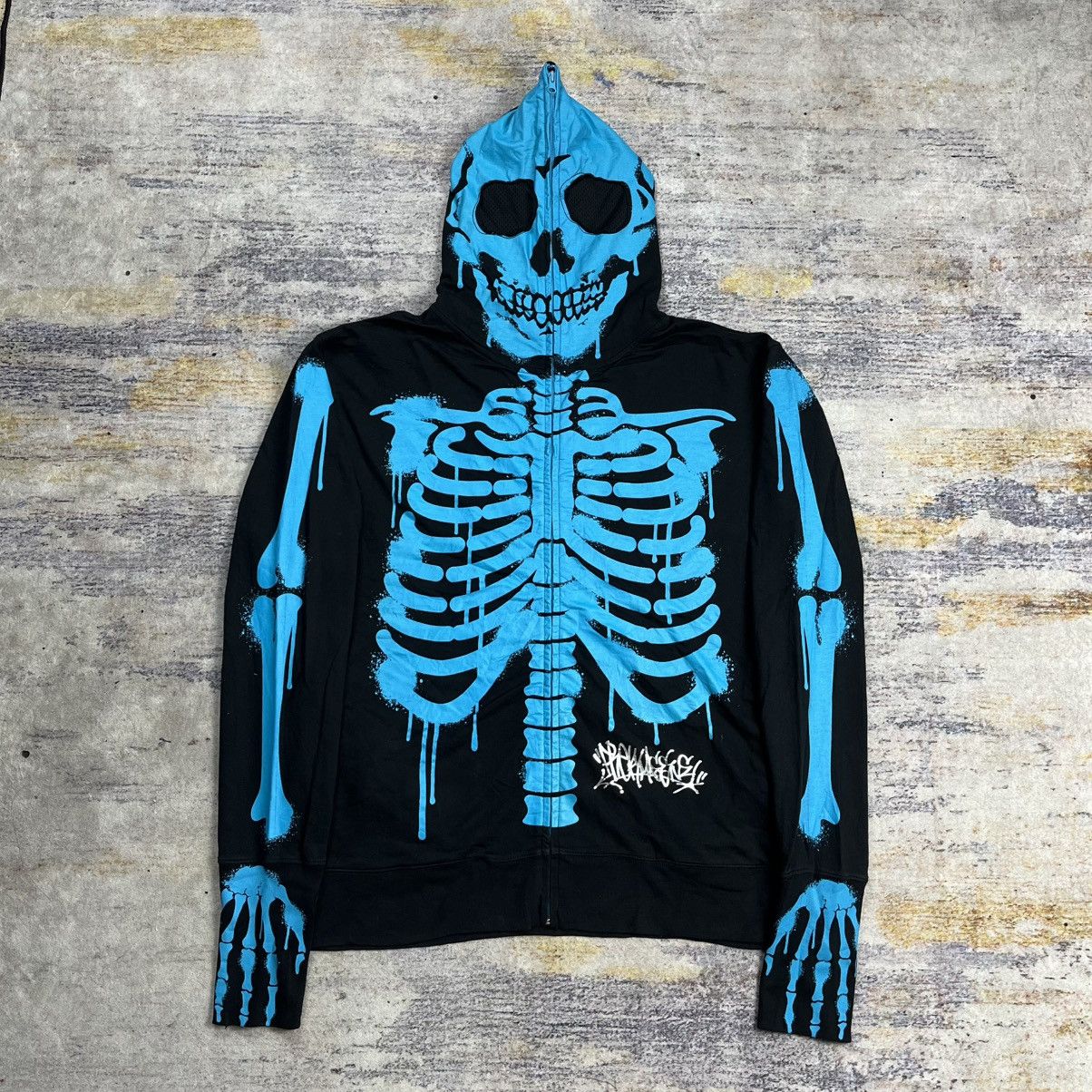 Japanese Brand Freaky massive skeleton full zip thumbhole zip hoodie Size US XL / EU 56 / 4 - 1 Thumbnail