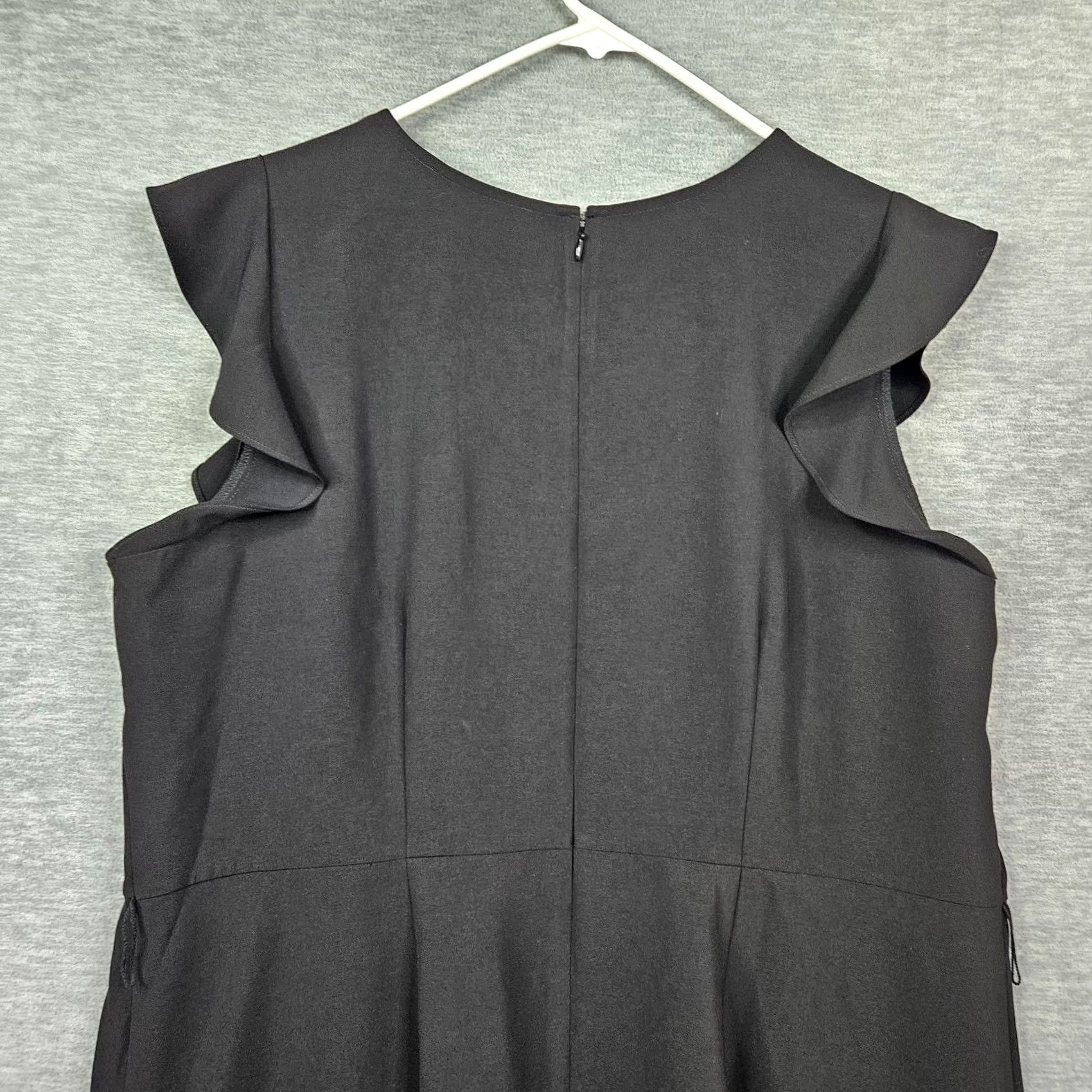 Loft LOFT Plus Black Ruffle Sleeve Fit & Flare Dress Plus Size 20 NEW Size 3XL / US 20-22 - 4 Thumbnail