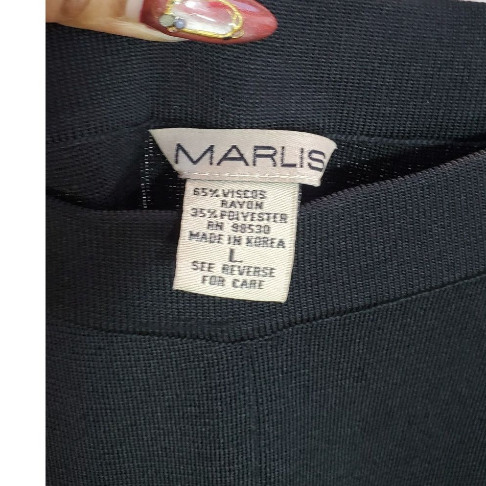 Other Marlis Black Vintage Stretch Slim Leg Pants Size L Size 34" / US 12 / IT 48 - 3 Thumbnail