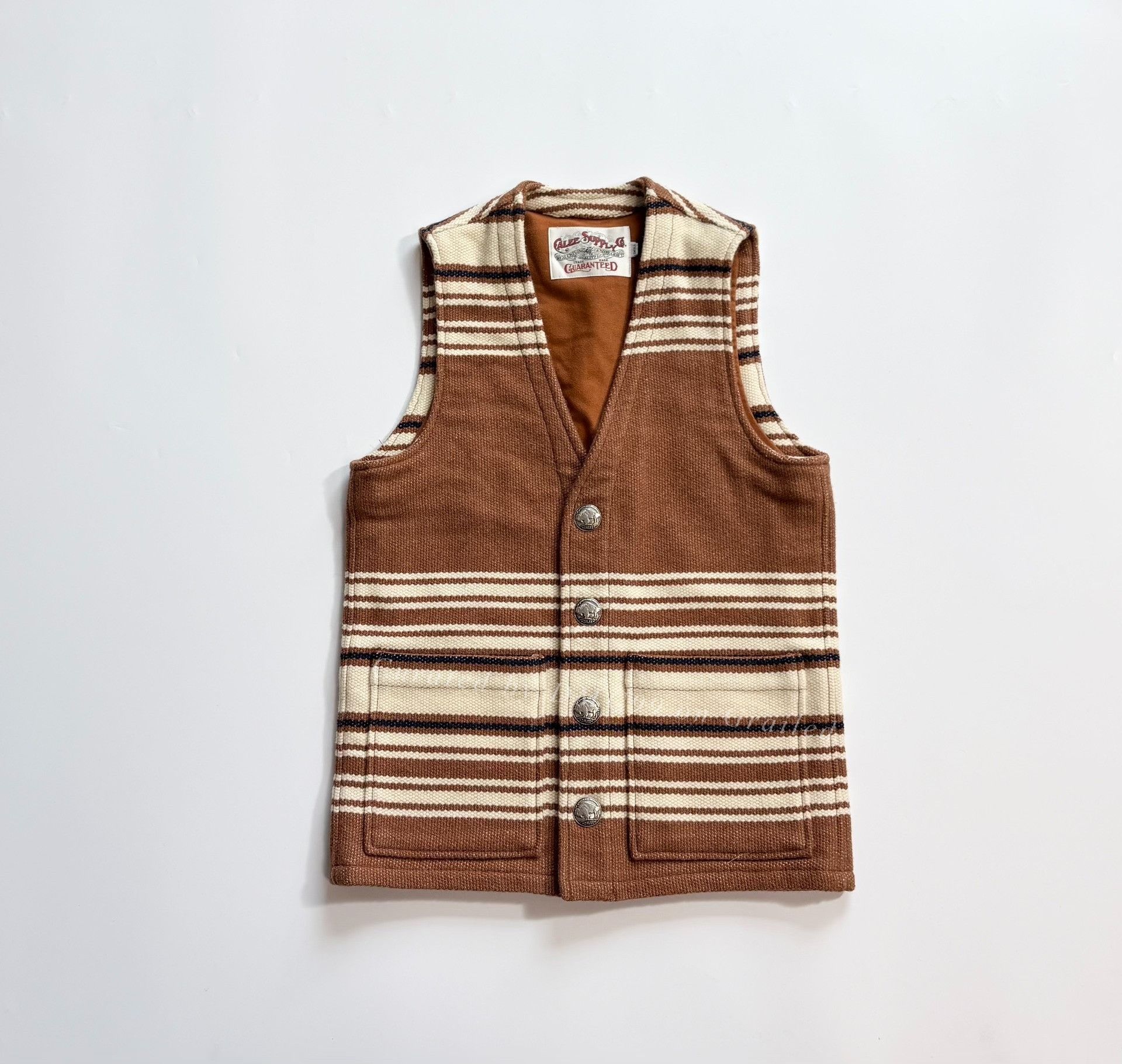 CAL O LINE CALEE Silver Buckle Carpet Fabric Vest Size US S / EU 44-46 / 1 - 1 Thumbnail