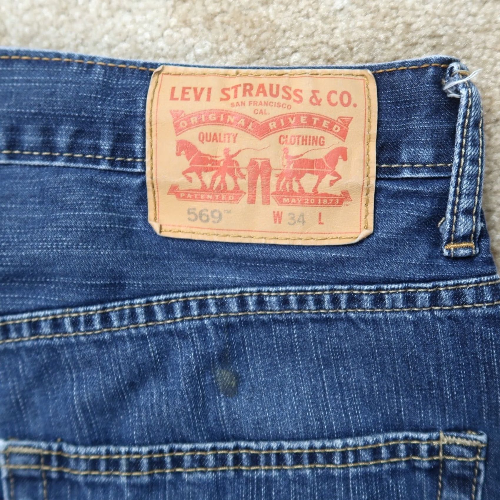 Levi's Levi's 569 Loose Fit Shorts Mens 34 Blue Denim Distressed Baggy Bermuda Casual 5-Pocket Pattern Solid Vintage: No? Size US 34 / EU 50 - 7 Thumbnail