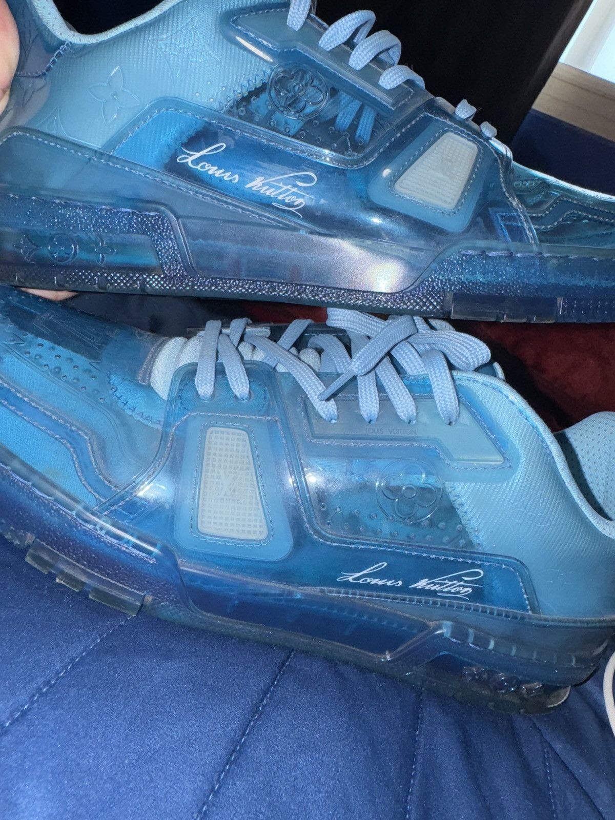 Louis Vuitton × Virgil Abloh Louis Vuitton Transparent Blue Sneaker Trainers Size US 11 / EU 44 - 1 Thumbnail